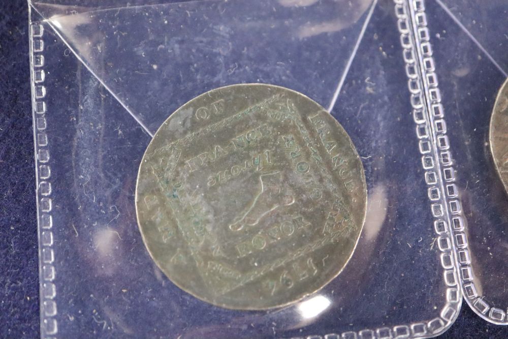 A Charles I half crown and two other coins